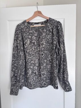 Jane and Delancey Tencel Wildflower Print Button Down Blouse Women’s Size Medium